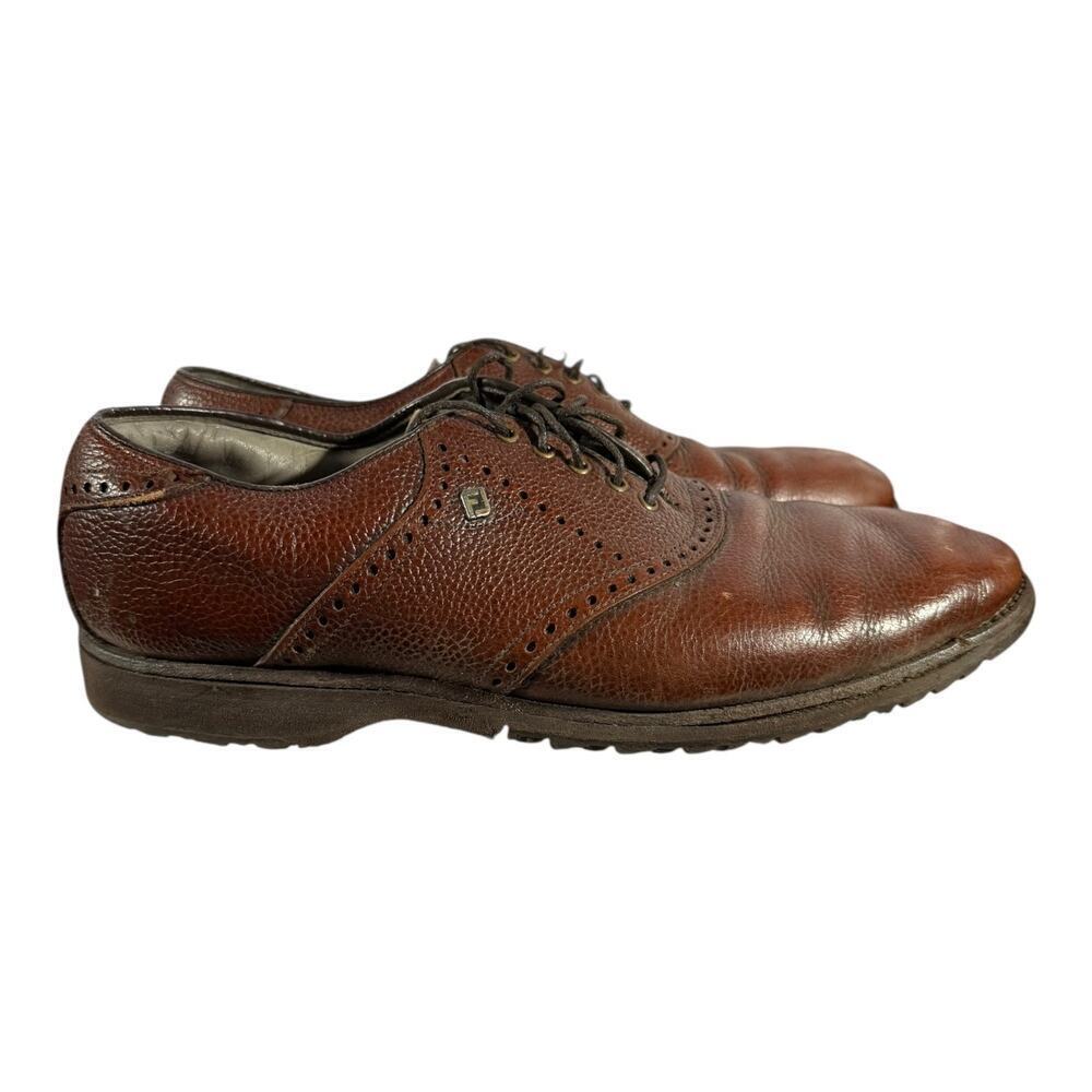 FootJoy Men’s Brown Pebbled Leather Oxford Shoes Casual Dress Golf Size 9 C